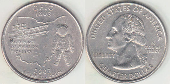 2002 D USA Quarter Dollar (Ohio) A008259